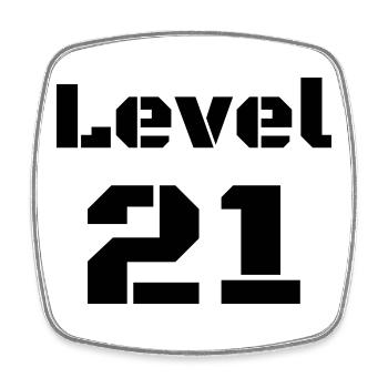 Level 21 - Viereckiger Kühlschrankmagnet - Weiß - Vorne