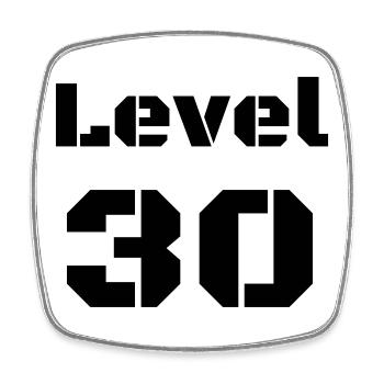 Niveau 30 - Magnet carré - blanc - Devant