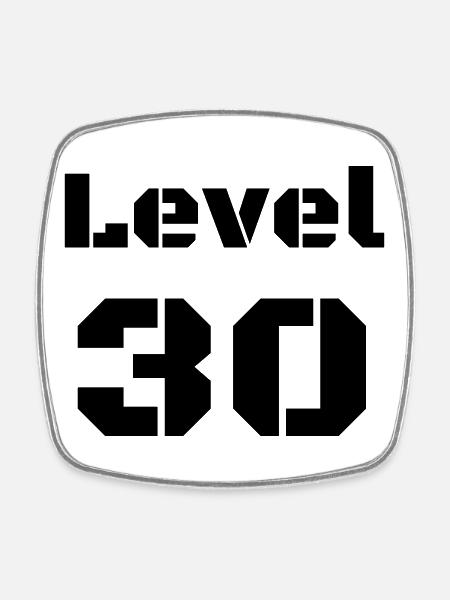 Level 30 - Viereckiger Kühlschrankmagnet - Weiß