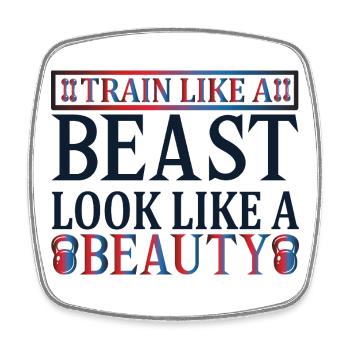 Train beast look beauty - Viereckiger Kühlschrankmagnet - Weiß - Vorne