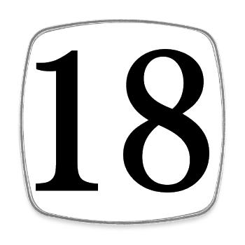 18. 18 YEARS OLD. 18th ANNIVERSARY. 18 BIRTHDAY. - Square fridge magnet - white - Front