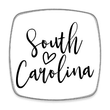 South Carolina Heart Women's Love South Carolina - Viereckiger Kühlschrankmagnet - Weiß - Vorne