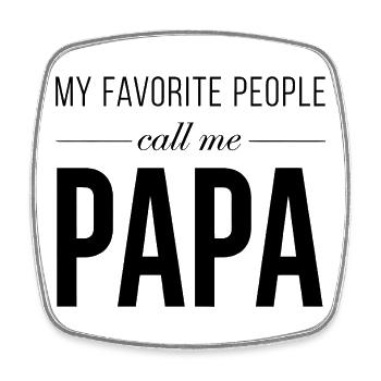 Papa - Viereckiger Kühlschrankmagnet - Weiß - Vorne