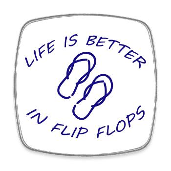 LIFE IS BETTER IN FLIP FLOPS - Square fridge magnet - white - Front