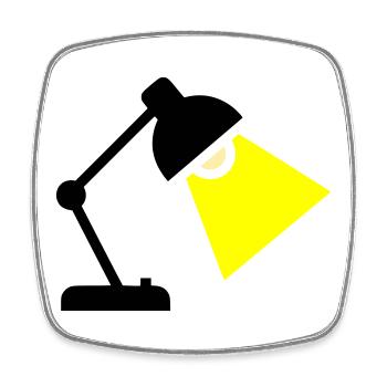 Desk Lamp Light Idea - Square fridge magnet - white - Front