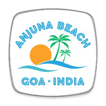 Anjuna Beach Goa Sunset - Square fridge magnet - white - Front
