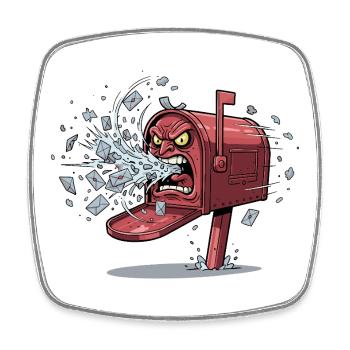 Épidémie de boîte aux lettres en colère - Magnet carré - blanc - Devant