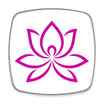 Fließende Lotusblüte in Pink - Viereckiger Kühlschrankmagnet - Weiß - Vorne