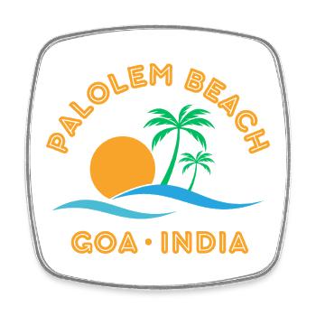 Palolem Beach, Goa, Indien, Sonnenuntergang - Viereckiger Kühlschrankmagnet - Weiß - Vorne