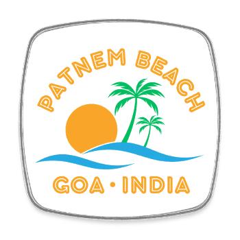 Patnem Beach, Goa, Indien - Viereckiger Kühlschrankmagnet - Weiß - Vorne