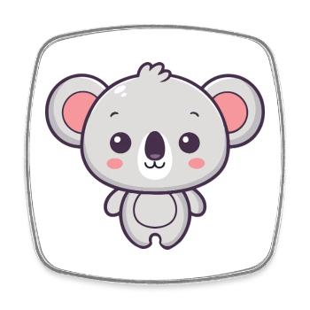Koala Soft Pastel Drawing - Square fridge magnet - white - Front