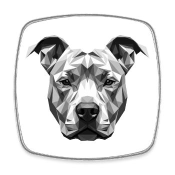 Pitbull Bulldog Pittie American Pitbull Terrier - Magnet carré - blanc - Devant