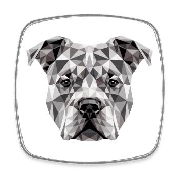 Pitbull Bulldog Pittie American Pitbull Terrier - Magnet carré - blanc - Devant