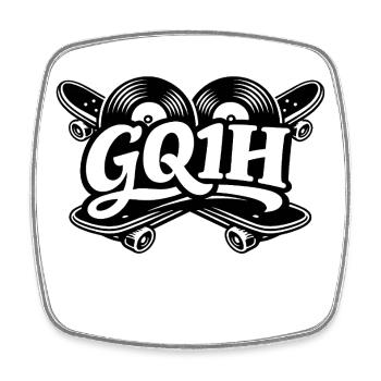 GQ1H skate  - Magnet carré - blanc - Devant