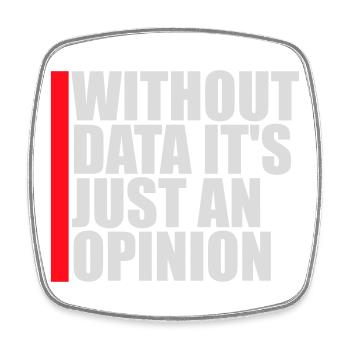Without Data It's Just An Opinion Statistik Nerd - Viereckiger Kühlschrankmagnet - Weiß - Vorne