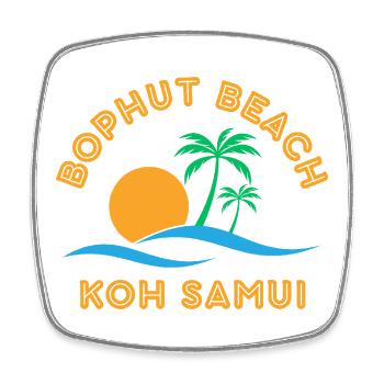 Koh Samui Beach Sonnenuntergangspalme - Viereckiger Kühlschrankmagnet - Weiß - Vorne