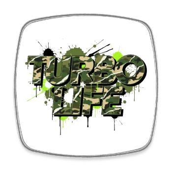 Turbo Life Camouflage Tuning Fans Street Style - Square fridge magnet - white - Front
