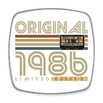 Original 1986 Jahrgang Vintage Geburtstag Geschenk - Viereckiger Kühlschrankmagnet - Weiß - Vorne