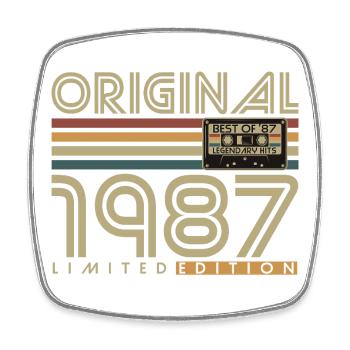 Cadeau rétro original d’anniversaire vintage de 1987 - Magnet carré - blanc - Devant