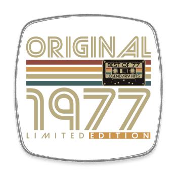 Original 1977 Vintage Vintage Birthday Gift - Square fridge magnet - white - Front