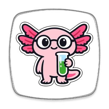 Petit Labbar avec ailes axolotl - Magnet carré - blanc - Devant