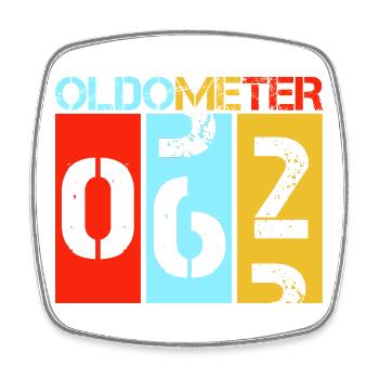 Oldometer 62 Jahre Retro 62. Geburtstag - Viereckiger Kühlschrankmagnet - Weiß - Vorne