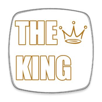 THE KING – Bold Royal Statement Design - Viereckiger Kühlschrankmagnet - Weiß - Vorne