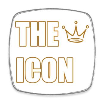 THE ICON – Bold Legendary Statement Design - Viereckiger Kühlschrankmagnet - Weiß - Vorne