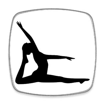 Formes de yoga Silhouettes Ombres noires - Magnet carré - blanc - Devant