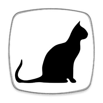 black cat cat black cats silhouettes - Square fridge magnet - white - Front