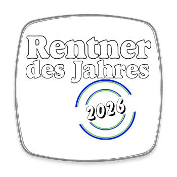Rentner des Jahres 2026 - Viereckiger Kühlschrankmagnet - Weiß - Vorne
