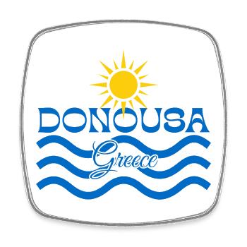 Donousa, Grèce Vagues de Soleil - Magnet carré - blanc - Devant