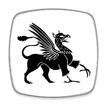 Schwarzer Greif - Viereckiger Kühlschrankmagnet - Weiß - Vorne