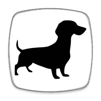 Dachshund Dogs Silhouette Gift Dachshund Owner - Square fridge magnet - white - Front