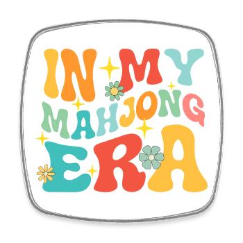 In My Mahjong Era Mah Jong Player - Square fridge magnet - white - Front