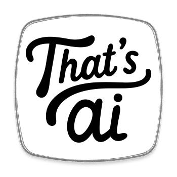 “That’s AI” Handwritten Typography - Viereckiger Kühlschrankmagnet - Weiß - Vorne