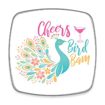Santé oiseau Bam Carreaux de Mahjong Drôles - Magnet carré - blanc - Devant