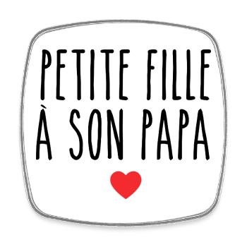 Petite fille à son papa - Magnet carré - blanc - Devant