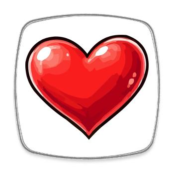 Shiny Heart Pop Art Motif - Square fridge magnet - white - Front