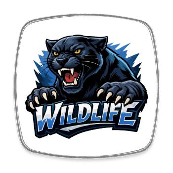 Panther Wildlife Logo - Viereckiger Kühlschrankmagnet - Weiß - Vorne