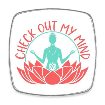 Yoga Check Out My Mind Funny Yoga - Magnet carré - blanc - Devant