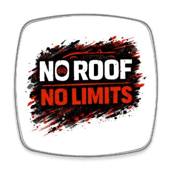 No Rules No Limits Car Convertible Saying - Square fridge magnet - white - Front