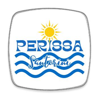 Perissa Santorini Sonnenwellen - Viereckiger Kühlschrankmagnet - Weiß - Vorne