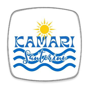 Kamari Santorini Sonnenwellen - Viereckiger Kühlschrankmagnet - Weiß - Vorne