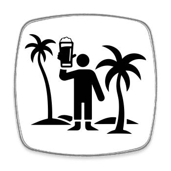 Party Urlaub Insel Bier - Viereckiger Kühlschrankmagnet - Weiß - Vorne