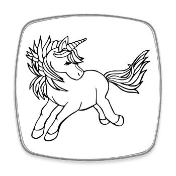 Einhorn Unicorn - Viereckiger Kühlschrankmagnet - Weiß - Vorne