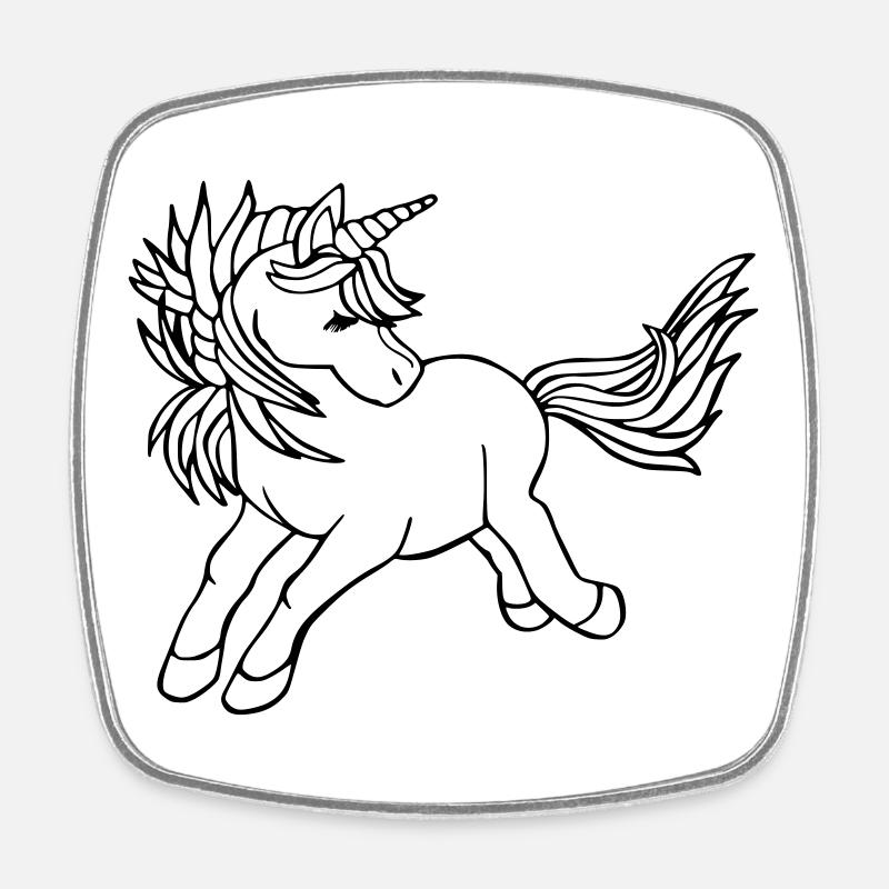 Einhorn Unicorn - Square fridge magnet - white