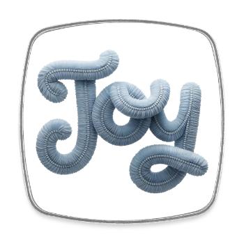 Joy Modern Patchwork Look - Magnet carré - blanc - Devant