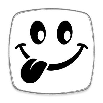 Smilie - Square fridge magnet - white - Front
