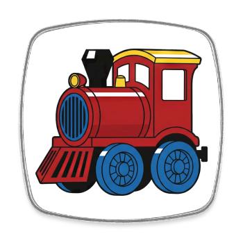 Cute Railway Locomotive Steam Locomotive for Kids - Square fridge magnet - white - Front